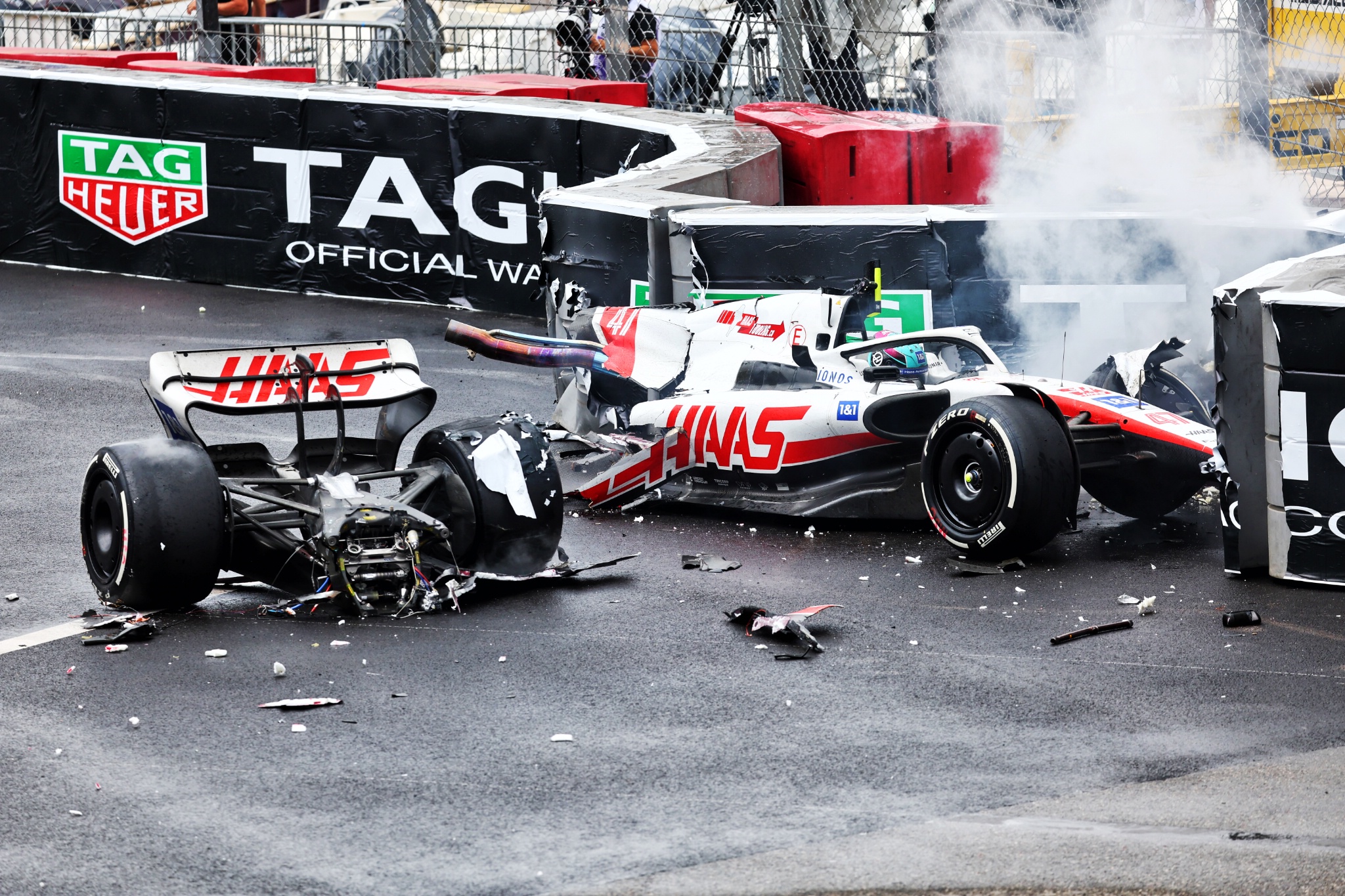 Mick Schumacher (GER) Haas VF-22 crashed out of the race. Formula 1 World Championship, Rd 7, Monaco Grand Prix, Monte