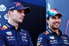 (L to R): Max Verstappen (NLD) Red Bull Racing and team mate Sergio Perez (MEX) Red Bull Racing. Formula 1 World