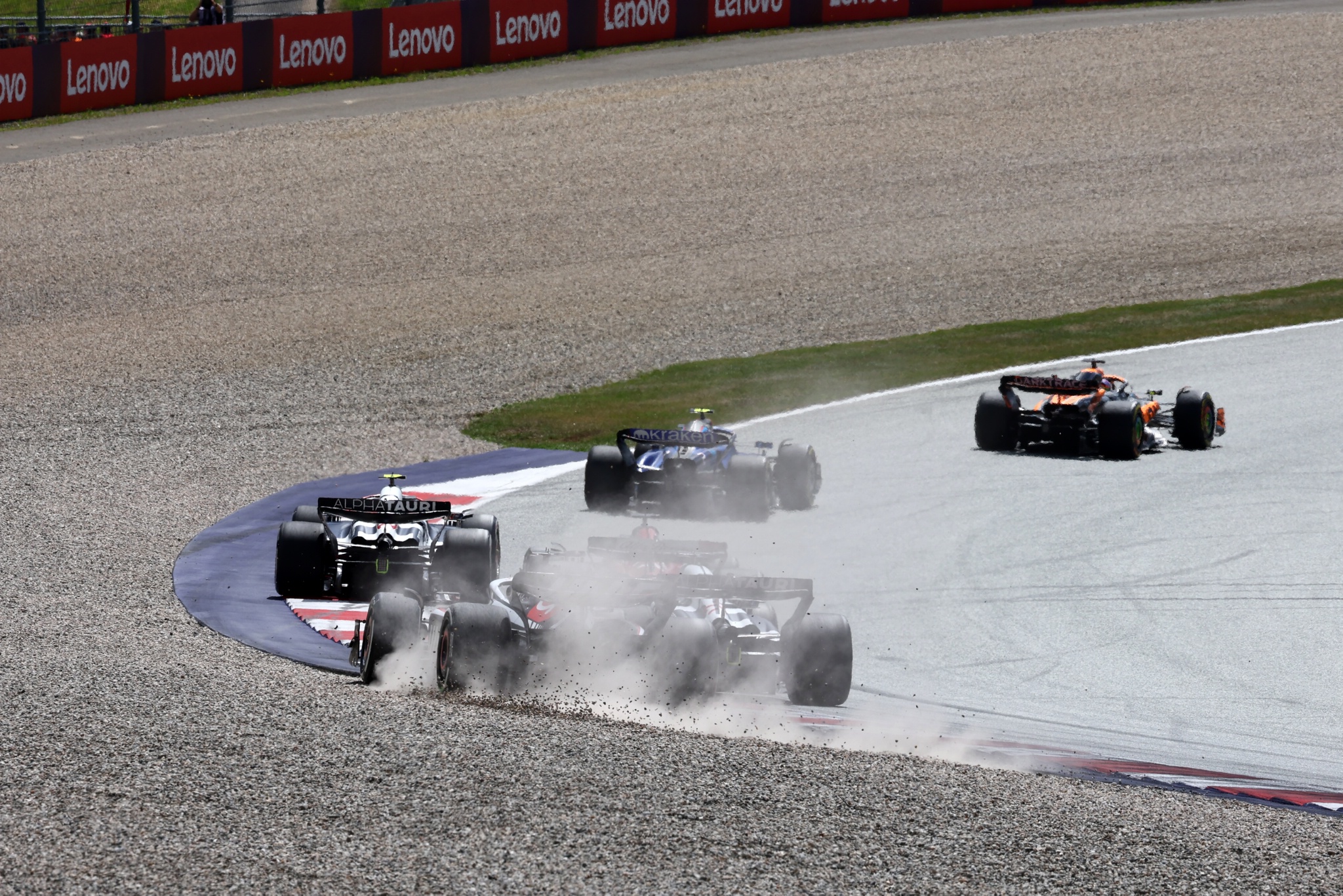 Kevin Magnussen (DEN) Haas VF-23 runs wide. Formula 1 World Championship, Rd 10, Austrian Grand Prix, Spielberg, Austria,