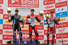 Podium, Silverstone, Race three, Round one, BSB, 2023, Irwin, Brookes, Bridewell